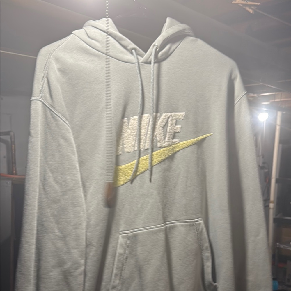 Nike Gray Hoodie with Yellow Logo